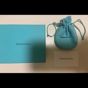 Tiffany and Co box, dust bag, silver cate card